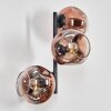Ripoll globe light, wall light clear, coppery, 3-light sources