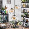 Koyoto hanging light, globe light, Cluster pendant lamp Amber, clear, 3-light sources