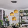 Koyoto hanging light, globe light, Cluster pendant lamp gold, clear, 3-light sources