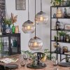 Koyoto hanging light, globe light, Cluster pendant lamp clear, Smoke-coloured, 3-light sources