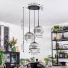 Koyoto hanging light, globe light, Cluster pendant lamp clear, Smoke-coloured, 3-light sources