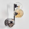Ripoll globe light, wall light Amber, clear, Smoke-coloured, 3-light sources