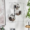 Ripoll globe light, wall light chrome, Smoke-coloured, 3-light sources