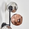 Ripoll globe light, wall light chrome, coppery, Smoke-coloured, 3-light sources