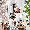 Ripoll globe light, wall light chrome, coppery, Smoke-coloured, 3-light sources