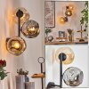 Ripoll globe light, wall light Amber, Smoke-coloured, 3-light sources