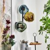 Ripoll globe light, wall light blue, gold, green, 3-light sources