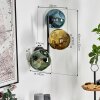 Ripoll globe light, wall light blue, gold, green, 3-light sources