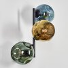Ripoll globe light, wall light blue, gold, green, 3-light sources