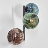 Koyoto globe light, wall light blue, green, coppery, 3-light sources