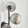 Ripoll globe light, wall light chrome, clear, Smoke-coloured, 3-light sources