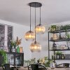 Koyoto hanging light, globe light, Cluster pendant lamp 30 cm Amber, clear, 3-light sources