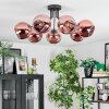 Koyoto ceiling light, globe light coppery, 7-light sources