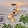Koyoto ceiling light, globe light Amber, clear, Smoke-coloured, 4-light sources