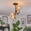 Koyoto ceiling light, globe light Amber, clear, Smoke-coloured, 4-light sources