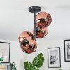 Koyoto ceiling light, globe light coppery, 4-light sources