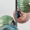 Koyoto ceiling light, globe light blue, green, coppery, 4-light sources