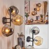 Ripoll globe light, wall light Amber, Smoke-coloured, 3-light sources