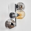 Ripoll globe light, wall light Amber, Smoke-coloured, 3-light sources
