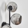 Ripoll globe light, wall light chrome, Smoke-coloured, 3-light sources
