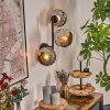 Ripoll globe light, wall light chrome, Smoke-coloured, 3-light sources