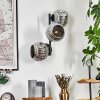 Ripoll globe light, wall light chrome, Smoke-coloured, 3-light sources
