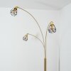 Yaak floor lamp brass, black, white, 3-light sources