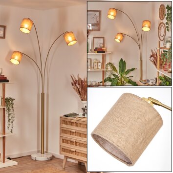 Soungou floor lamp brass, black, white, 3-light sources