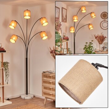 Soungou floor lamp chrome, black, white, 5-light sources