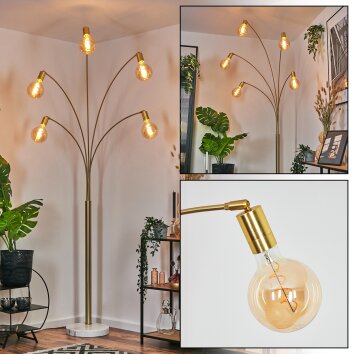 Codecro floor lamp brass, black, white, 5-light sources