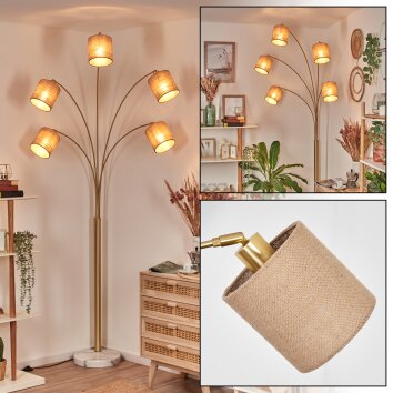 Soungou floor lamp brass, black, white, 5-light sources
