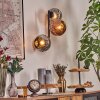Ripoll globe light, wall light chrome, coppery, Smoke-coloured, 3-light sources