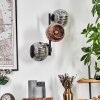 Ripoll globe light, wall light chrome, coppery, Smoke-coloured, 3-light sources