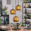 Koyoto hanging light, globe light, Cluster pendant lamp gold, 3-light sources