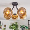 Koyoto ceiling light, globe light gold, clear, 5-light sources
