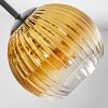 Koyoto ceiling light, globe light gold, clear, 5-light sources