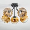 Koyoto ceiling light, globe light gold, clear, 5-light sources