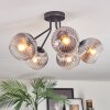 Koyoto ceiling light, globe light clear, Smoke-coloured, 5-light sources