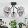 Koyoto ceiling light, globe light clear, Smoke-coloured, 5-light sources