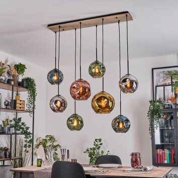 Ripoll hanging light, globe light, pendant light Ecru, black, 8-light sources