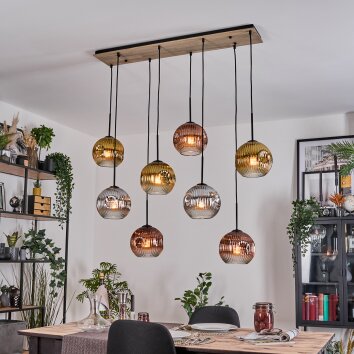 Ripoll hanging light, globe light, pendant light Ecru, black, 8-light sources