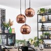Koyoto hanging light, globe light, Cluster pendant lamp coppery, 3-light sources