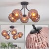 Koyoto ceiling light, globe light 52 cm coppery, 5-light sources