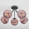 Koyoto ceiling light, globe light 52 cm coppery, 5-light sources