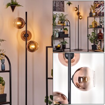 Koyoto floor lamp 31 cm clear, coppery, 3-light sources