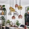 Ripoll hanging light, globe light, pendant light Ecru, black, 8-light sources