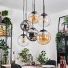 Gastor hanging light, globe light, pendant light Amber, clear, Smoke-coloured, 6-light sources