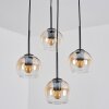 Koyoto hanging light, globe light, Cluster pendant lamp Amber, clear, 4-light sources