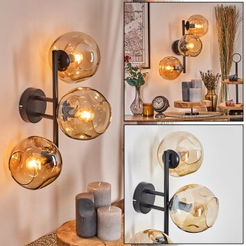 Ripoll globe light, wall light Amber, 3-light sources