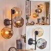 Ripoll globe light, wall light Amber, Smoke-coloured, 3-light sources